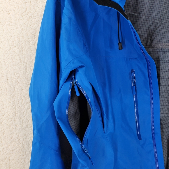 Arc'teryx Traverse Jacket Blue Goretex Pro Light Shell Men L Hooded Full Zip NEW - Picture 12 of 16